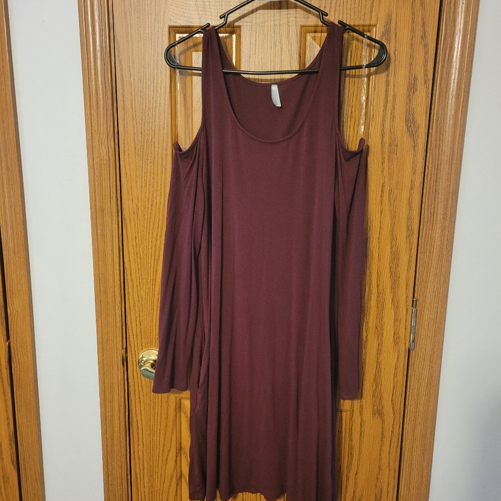 Vanity Purple Cold Shoulder Sundress